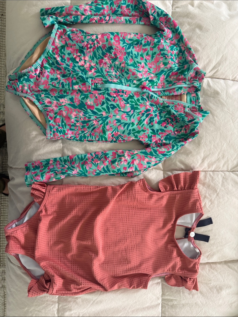 Crewcuts Mint & Pink Floral Zip Rashguard